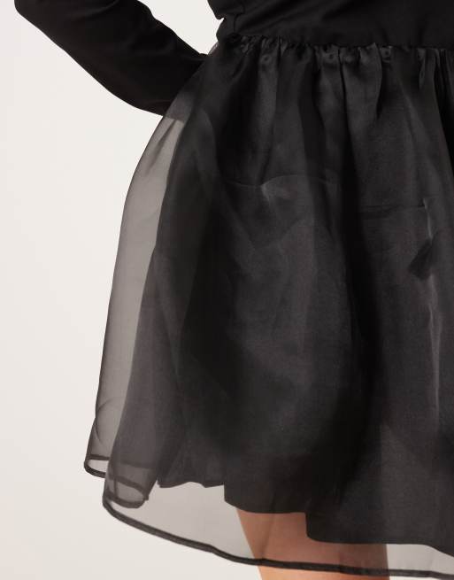 Nobody's Child Plus Penny scoop neck mini dress in black