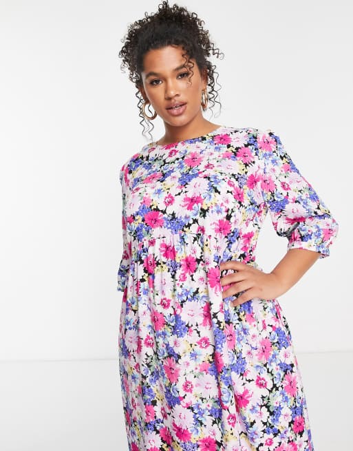 Nobody s Child Plus Rachel floral print dress with pockets in multicolor