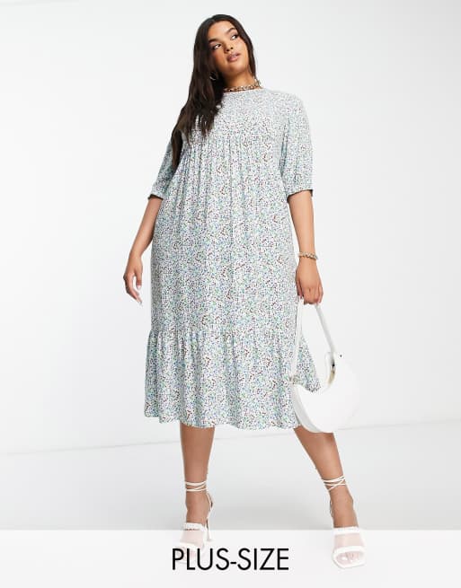 Nobody's Child Plus – Rachel – Kariertes Oversize-Kleid in Grün