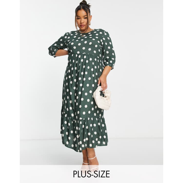 Olive green 2025 polka dot dress