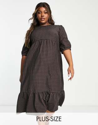 Plus Ruffle Under Bust Smock Top