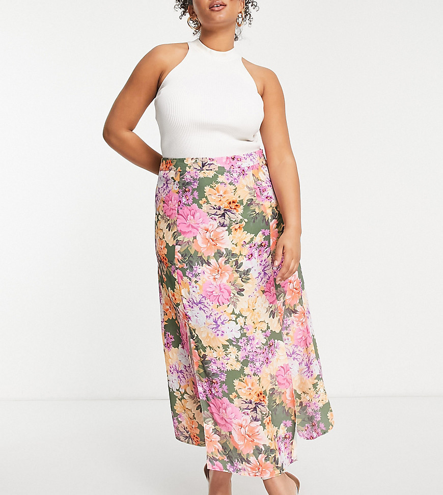 Sara midi skirt in floral print-Multi