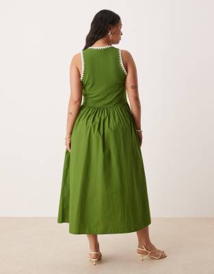 Nobody's Child Plus Seattle Sleeveless Midi Dress In Green