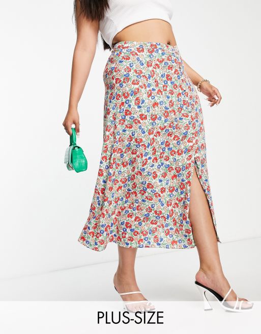 Nobody's Child Plus Smilia floral skirt in red