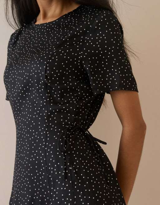 Nobody's Child Polka dot gaia maxi dress in black, 3 of 7
