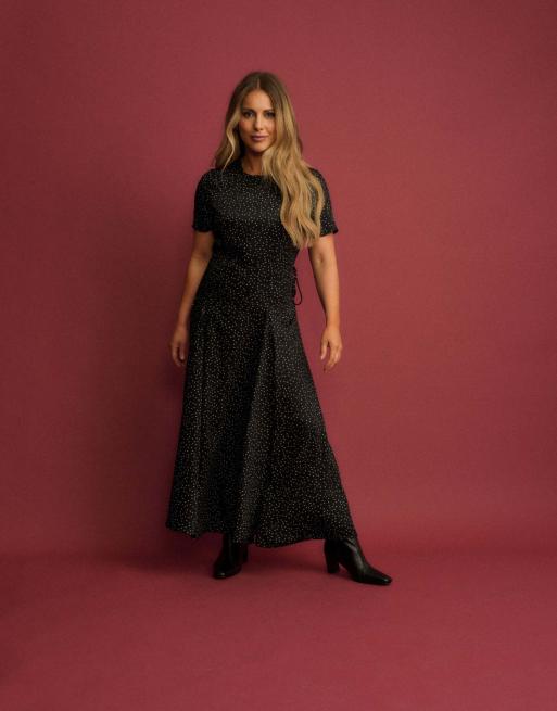Nobody's Child Polka dot gaia maxi dress in black, 5 of 7