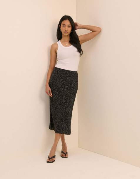 Nobody's Child Polka dot mila midi skirt in black - view 1