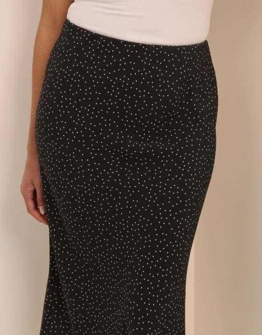 Nobody's Child Polka dot mila midi skirt in black, 3 of 5