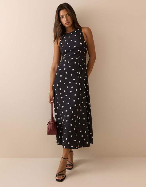 Nobody's Child Polka dot reign midi dress in black, 5 of 6
