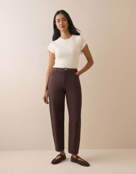 Nobody's Child Putney barrel leg jeans in chocolate - view 1