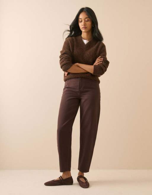 Nobody's Child Putney barrel leg jeans in chocolate, 4 of 6