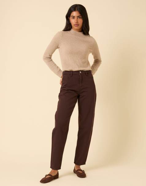 Nobody's Child - Putney - Jeans marroni a vita alta con gamba cilindrica - view 1