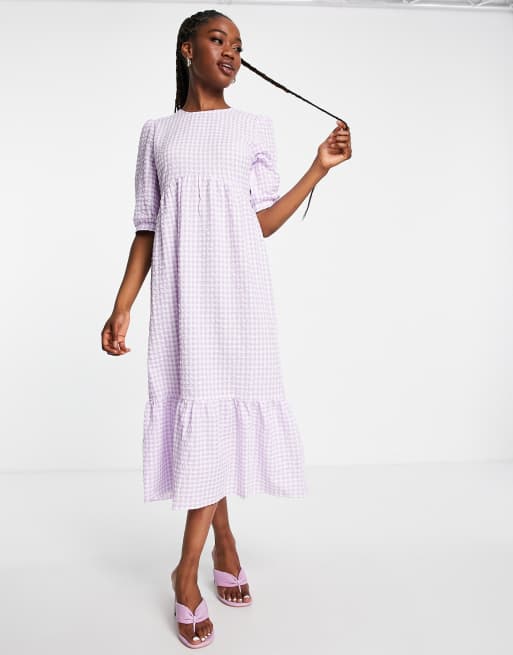 Nobody's Child - Rachel - Geruite midi jurk in lila