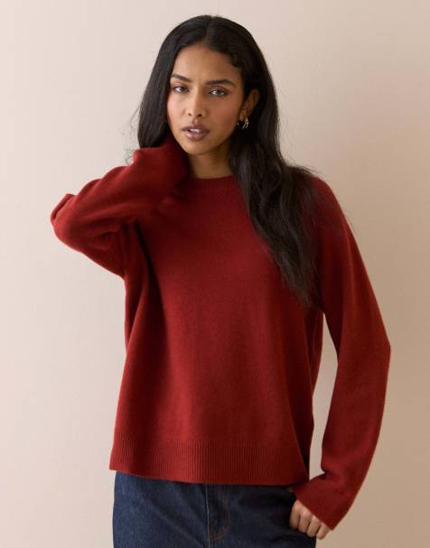Nobody's Child Raglan sleeve wool jumper in red - view 1