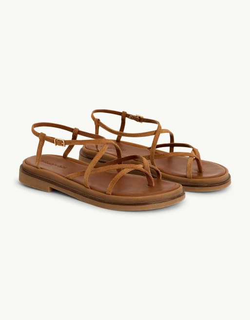 Nobody's Child real suede strappy sandal in camel, 3 of 4