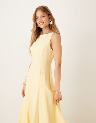 Nobody's Child Reign a line midi dress in lemon - view 1