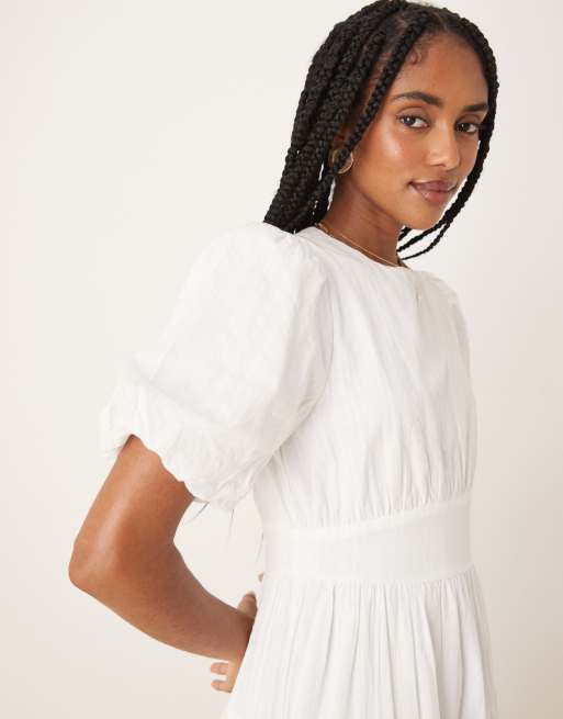 Nobody's Child Ricky midi dress in white, 3 of 4