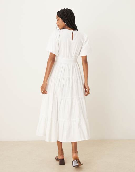 Nobody's Child Ricky midi dress in white, 4 of 4
