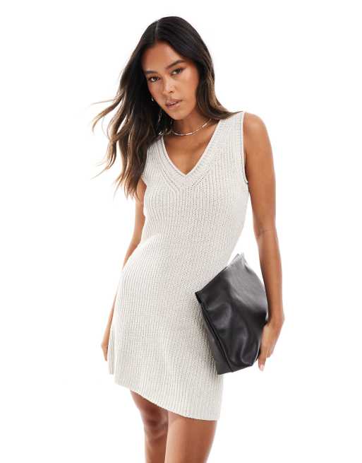 Nobody's Child - Robe courte décontractée à surpiqûres - Crème