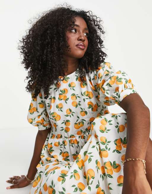 Dress with oranges print sale