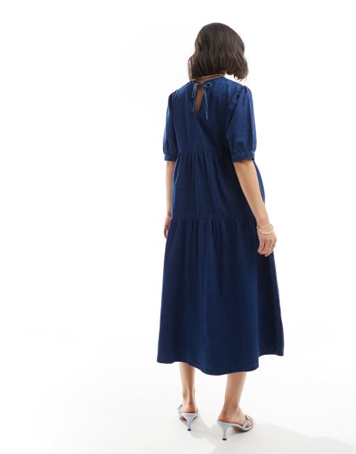 Nobody's Child - Rochelle - Denim midi-jurk in blauw, 4 van 4