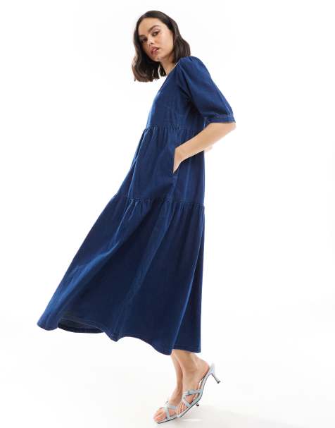 Nobody's Child - Rochelle - Robe mi-longue en jean - Bleu - view 1