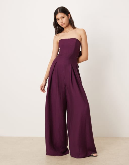 Nobody's Child Rory bandeau jumpsuit in plum
