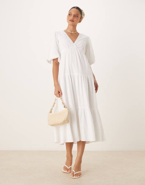 Nobody's Child Roselena tiered midi dress in white - view 1
