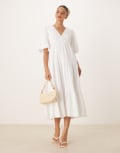 [Nobody's Child] Nobody's Child Roselena tiered midi dress in white 8 White