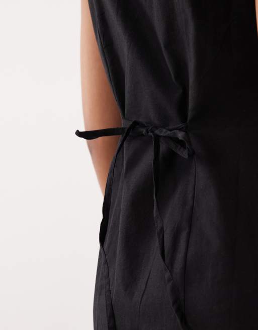 Nobody's Child - Rosie - Robe courte boutonnée sur le devant avec encolure carrée - Noir, 2 de 4