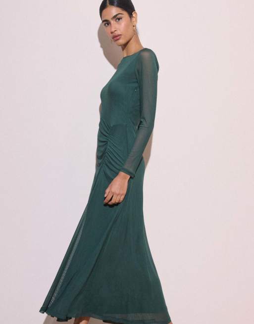Nobody's Child Ruched hailey midi dress in green, 5 of 5