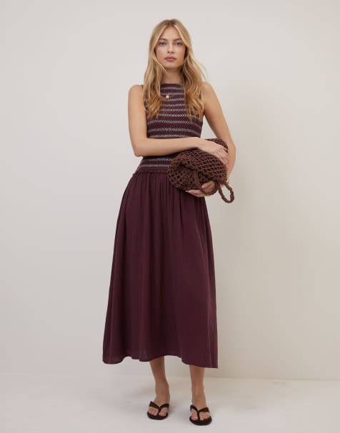 Nobody's Child Ruched ingrid midi dress in purple - view 1