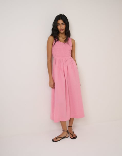 Nobody's Child Ruched sleeveless kinsley midi dress in pink - view 1