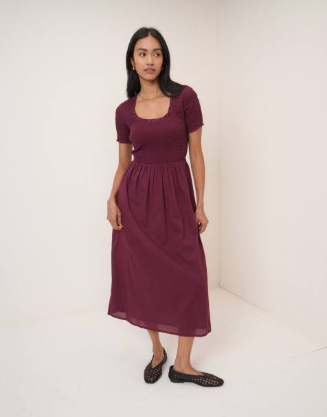 Nobody's Child Ruched zita midi dress in purple - view 1