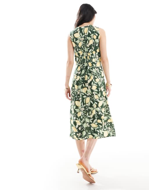Nobody's Child - Sandra - Vestito midi con stampa di limoni verde, 4 di 4