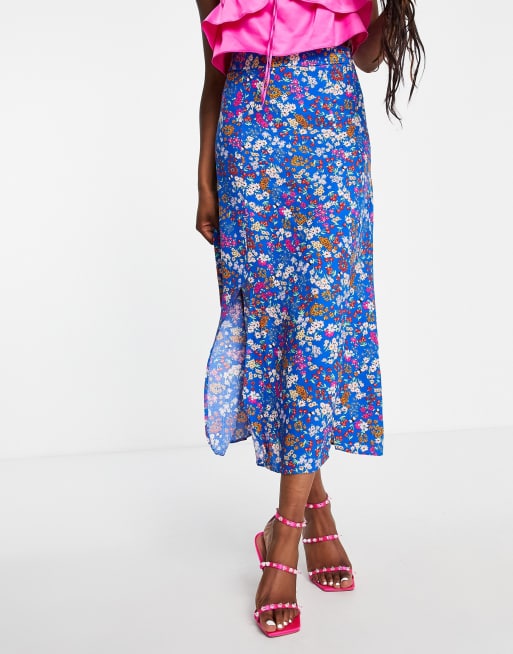 Nobody's Child - Sara - Rok met bloemenprint in blauw