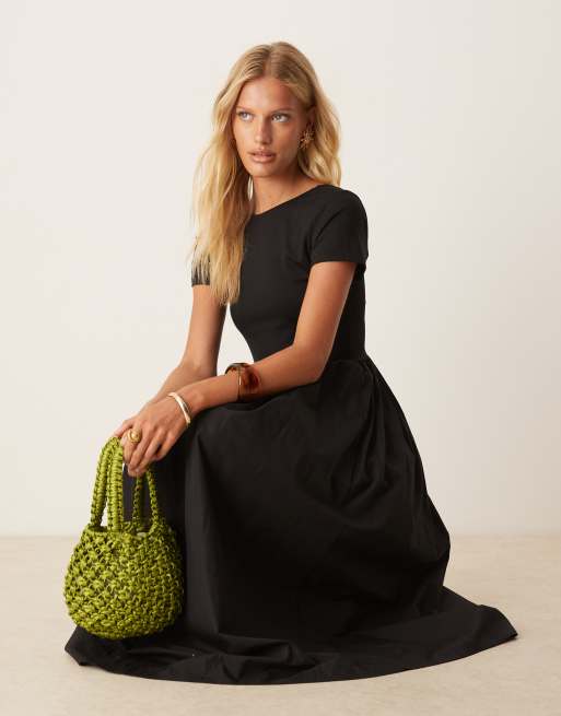 Nobody's Child – Sarah – Midikleid in Schwarz mit U-Rückenausschnitt, 2 von 4