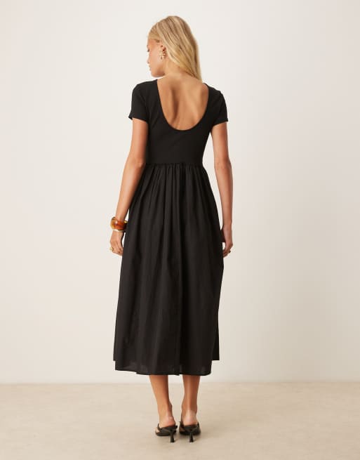 Nobody's Child – Sarah – Midikleid in Schwarz mit U-Rückenausschnitt, 3 von 4