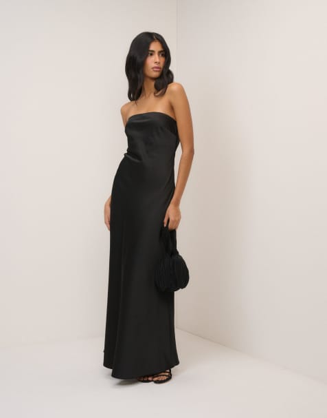 Nobody's Child Satin bandeau arden maxi dress in black - view 1