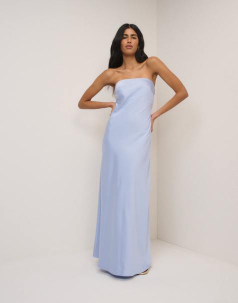Nobody's Child Satin bandeau arden maxi dress in blue - view 1