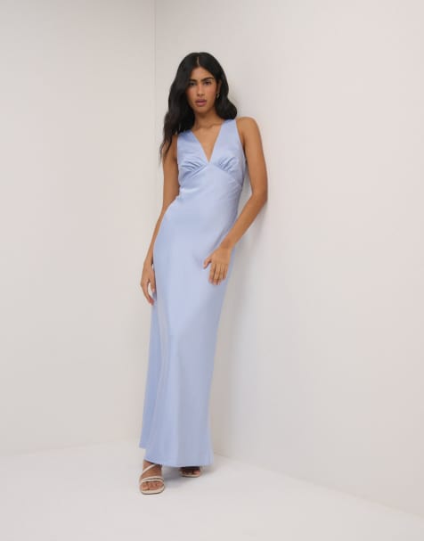 Nobody's Child Satin joey maxi dress in blue