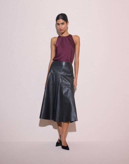 Nobody's Child Satin rosalind top in burgundy, 4 of 5