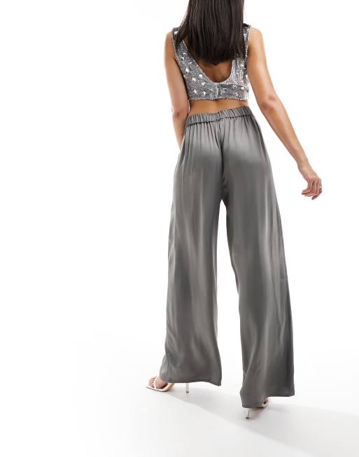 Silver 2024 silk pants