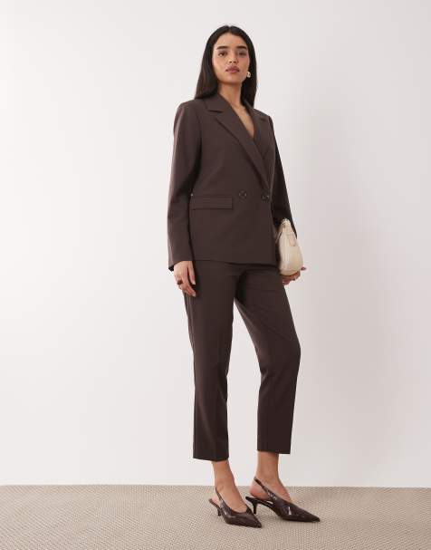 Nobody's Child – Set aus elegantem Anzug-Blazer und Zigarettenhose in Schokobraun - view 1