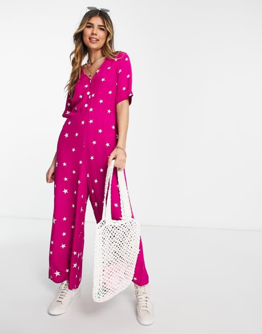 Nobody's Child - Sharona - Jumpsuit met sterrenprint in roze 