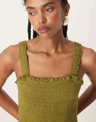 NOBODY'S CHILD SHIRRED BODICE WIDE LEG JUMPSUIT 