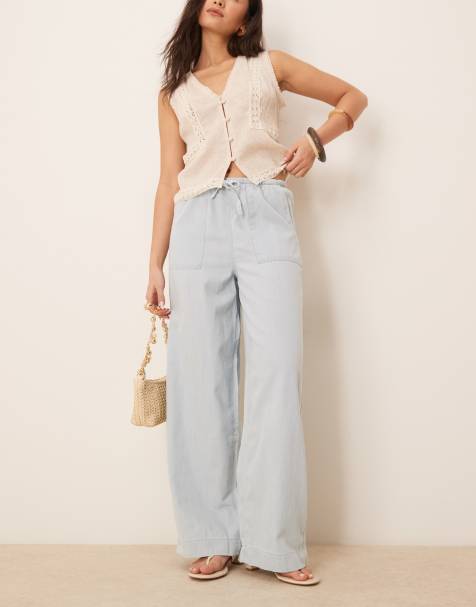 Nobody's Child Shona denim twill trousers in light blue