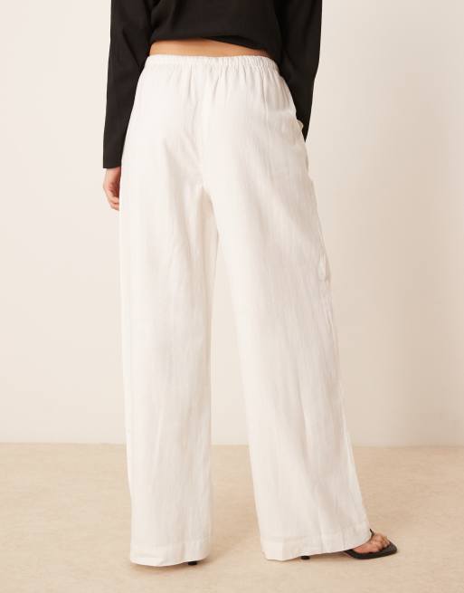 Nobody's Child - Shona - Pantalon droit en lin mélangé - Blanc, 4 de 5