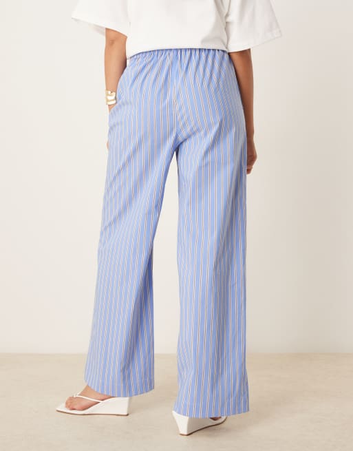 Nobody's Child Shona straight leg pants in blue and white stripe, 4 of 5