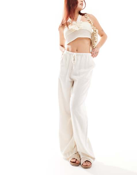 Nobody's Child Shona wide leg trouser in cream - view 1